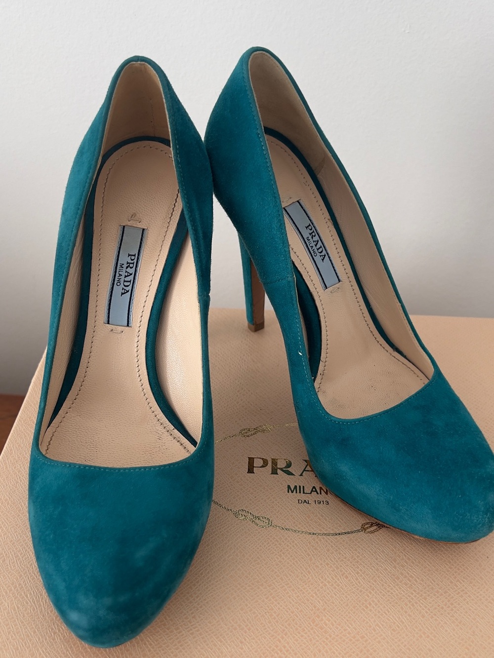Prada Teal Suede Pumps size 36